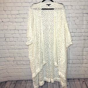 American Eagle Swim Cover Up Lace White with Fringe